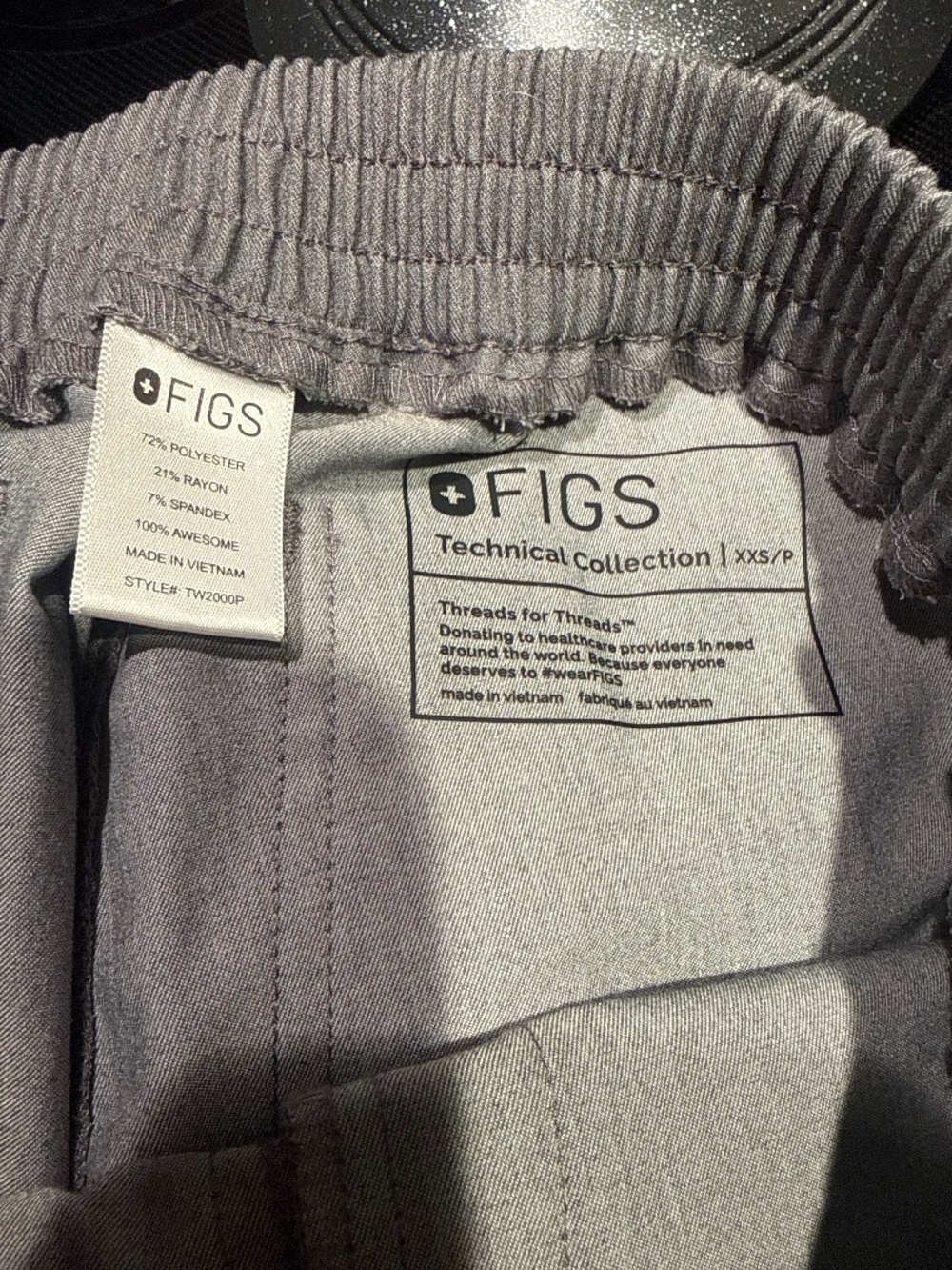 FIGS Technical Collection Scrub Pants Grey Gray XXSP